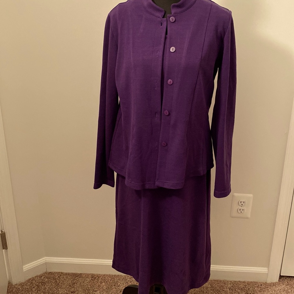 Vintage Mid Length Sheath Dress With Button Down Jacket